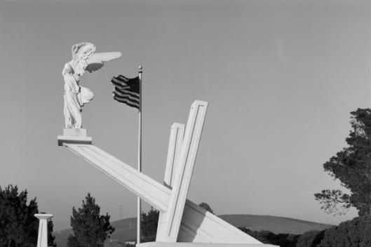 Winged Statue With Stars And Stripes. St. Augustine, Florida, United States.