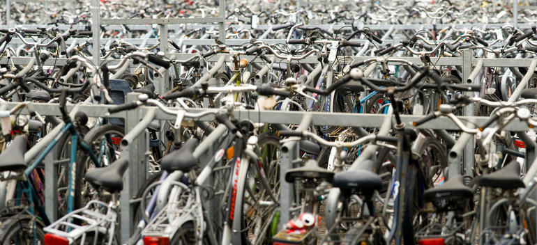 View Of Hundred Of Bikes