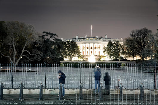 White house at night