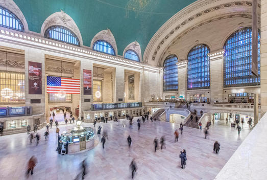 Blurred view of people in Grand Central station, New York City, New York, United States