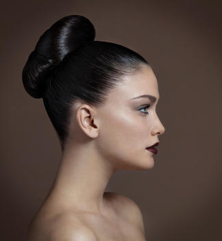 hair picture of model, profile