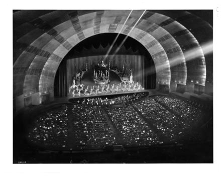Radio City Music Hall Theater, General Interior With Audience And Show.