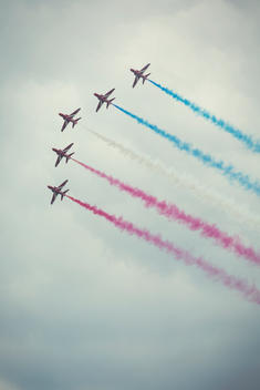 Red Arrows performing at air show