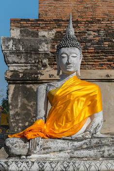Decorated Buddha sculpture at Wat Phra Mahthat, Ayutthaya, Thailand