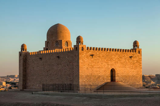 Aga Khan Mausoleum on the West Bank of the Nile River, Aswan, Egypt, Africa.
