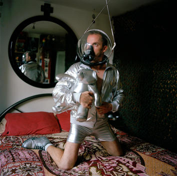 Man Wears His Space Cadet Outfit, One Of The Many Costumes He Dresses In.