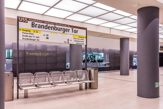 Germany, Berlin, modern architecture of subway station Brandenburger Tor