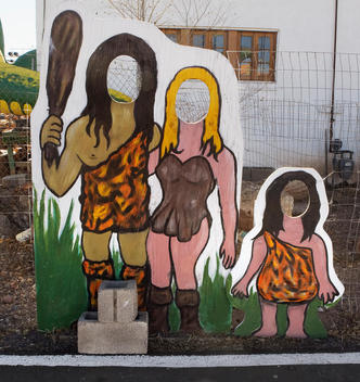 Caveman Family Cutouts To Pose For Photos
