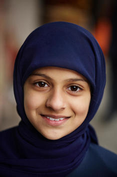close up portrait Muslim girl