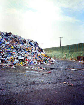 Mountain of trash at the dump.