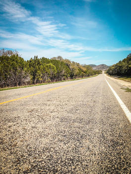 Texas Hill Country Road, FM 470 from Utopia to Tarpley, Texas, United States,