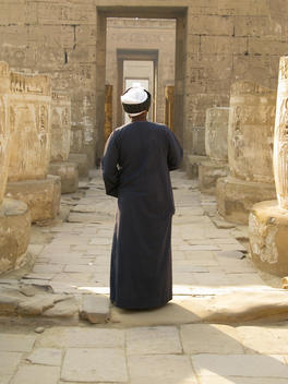Man looking at temple in Karnak