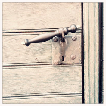 Door handle on a front door, Lower Saxony, Germany