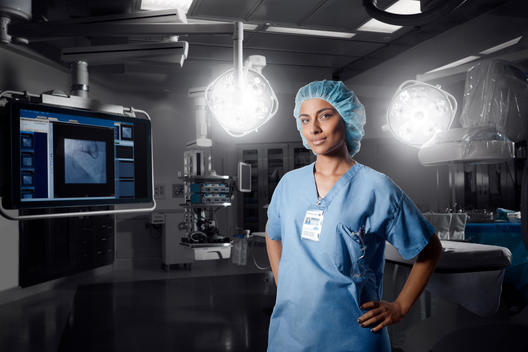 portrait of surgeon in high tech operating room