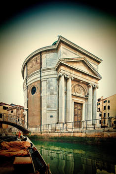 Maddalena church from a gondola, Cannaregio, Venice, Italy
