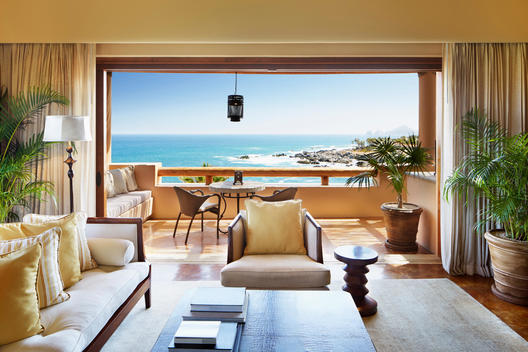 Luxury living room with ocean view