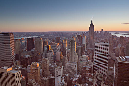 New York City skyline at sunset, from Top of the Rock