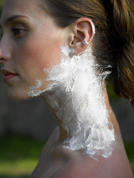 Young Woman With Neck Scrub