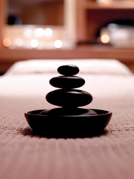 Calming Waterfall Sculpture On Massage Table