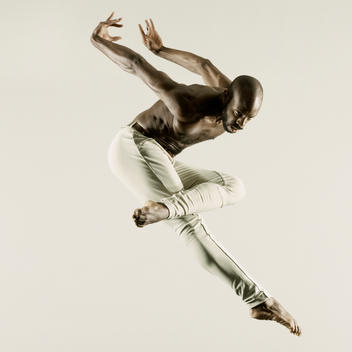 Portrait of dancer in mid air