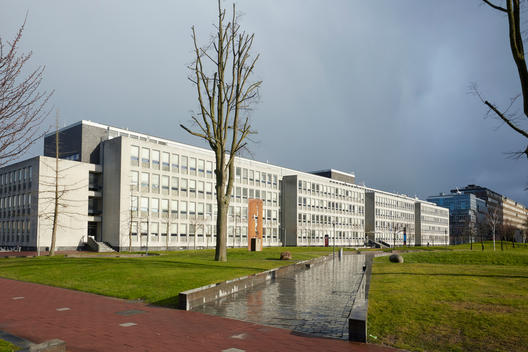 Facade of the \'Delft University of Technology\' also known as TU Delft