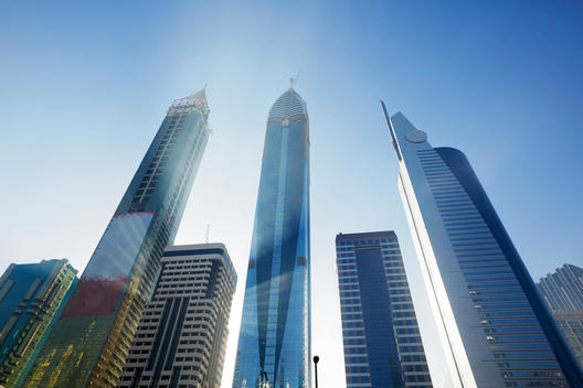 The high tech \'Aldar Headquarters\' circular building in Al Raha, UAE