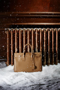 purse in snow