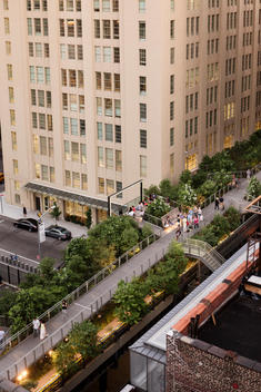 Areal photo of the High Line in Manhattan