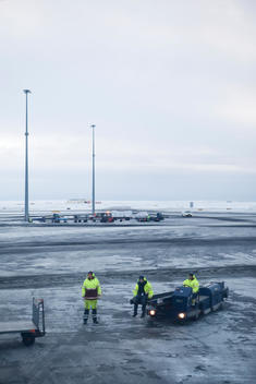 Ground Personnel At Keflavik Airport
