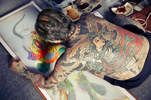 Intricate Japanese tattoo artist