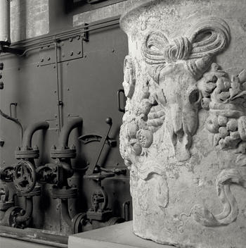 Roman Sculpture And Old Power Plant