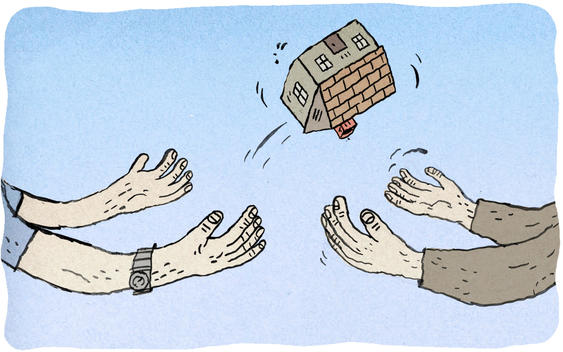 Illustration Of People Throwing A House