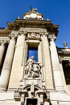 Columns and sculpture at the Grand Palais des Champs-Elys?es in Paris, France.