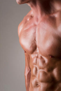 Close Up Of Mans Ab Muscles