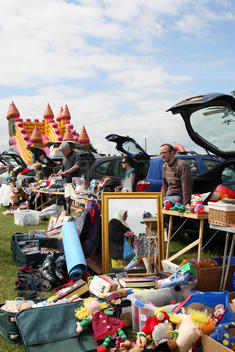 Members of the public attend The Chelford Car Boot Sale. The car boot is purportedly the second largest in England and is held every Sunday in a field outside Marthall, near Knutsford, Cheshire. Richard Scott, a farmer, started the sale 20 years ago and n