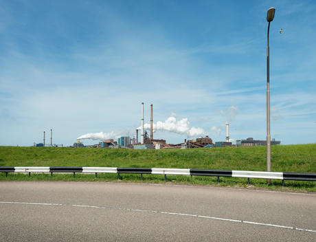 Distant view of steelworks, IJmuiden, Netherlands