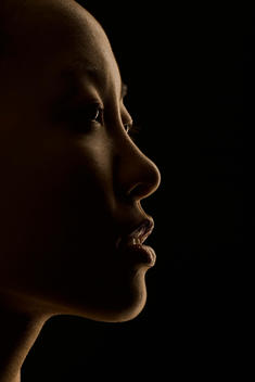 Woman\'s face in profile