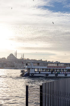 Vertical view of the Suleymaniye Mosque Ottoman imperial mosque from the Golden Horn area