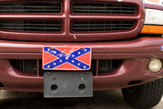 A Confederate Flag License Plate