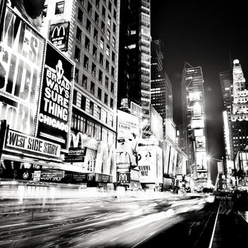 Traffic At Night, Times Square, Manhattan, New York, Usa