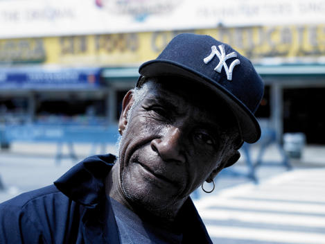 Portrait Of Challenging Senior Man Of African-American Appearance In Coney Island