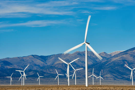 Wind farm in the Grand Basin of Eastern Nevada