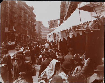 The Crowd Shopping At Push-Carts And Storefronts On Hester Street, Corner Of Ludlow Street.