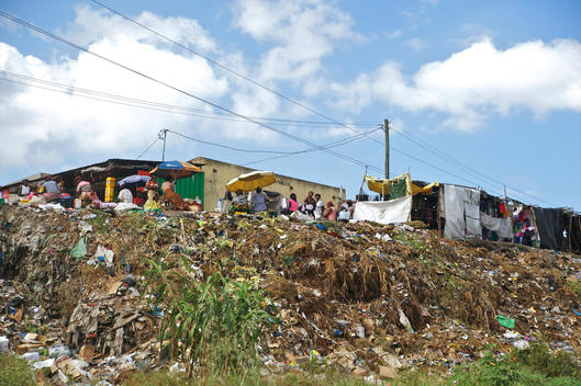 A Hill Covered In Garbage