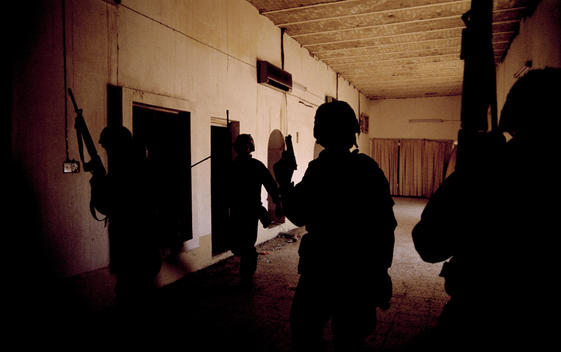 Southern Iraq March 1, 1991 The 1st Cavalry goes house to house clearing an area southern Iraq of Iraqi soldiers and ammunition for the 24th Division.