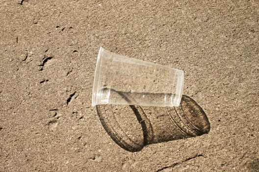 Plastic cup on ground