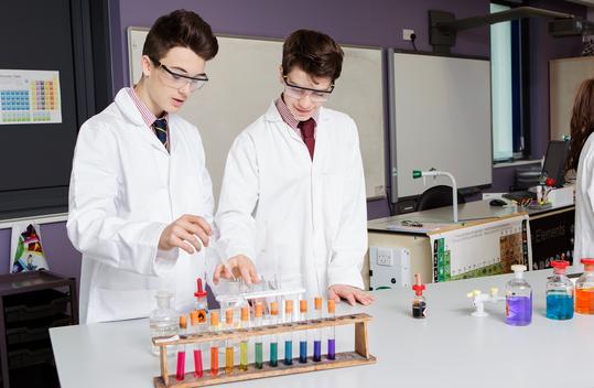 Students working in chemistry lab