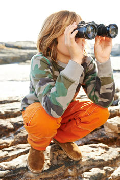 boy with binocular