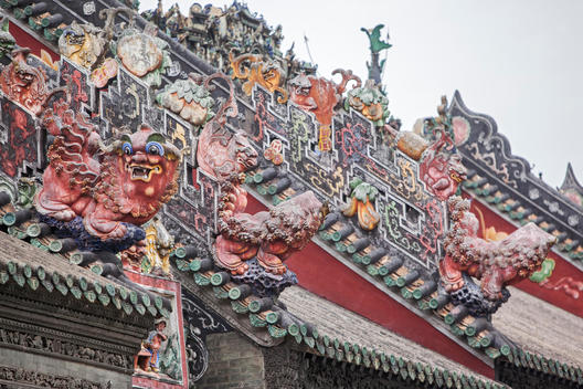roof decoration, Ancestral Temple of the Chen Family (Chen\'s Lineage Hall or Chen Clan Academy)