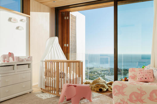 Luxury girl\'s bedroom with ocean view